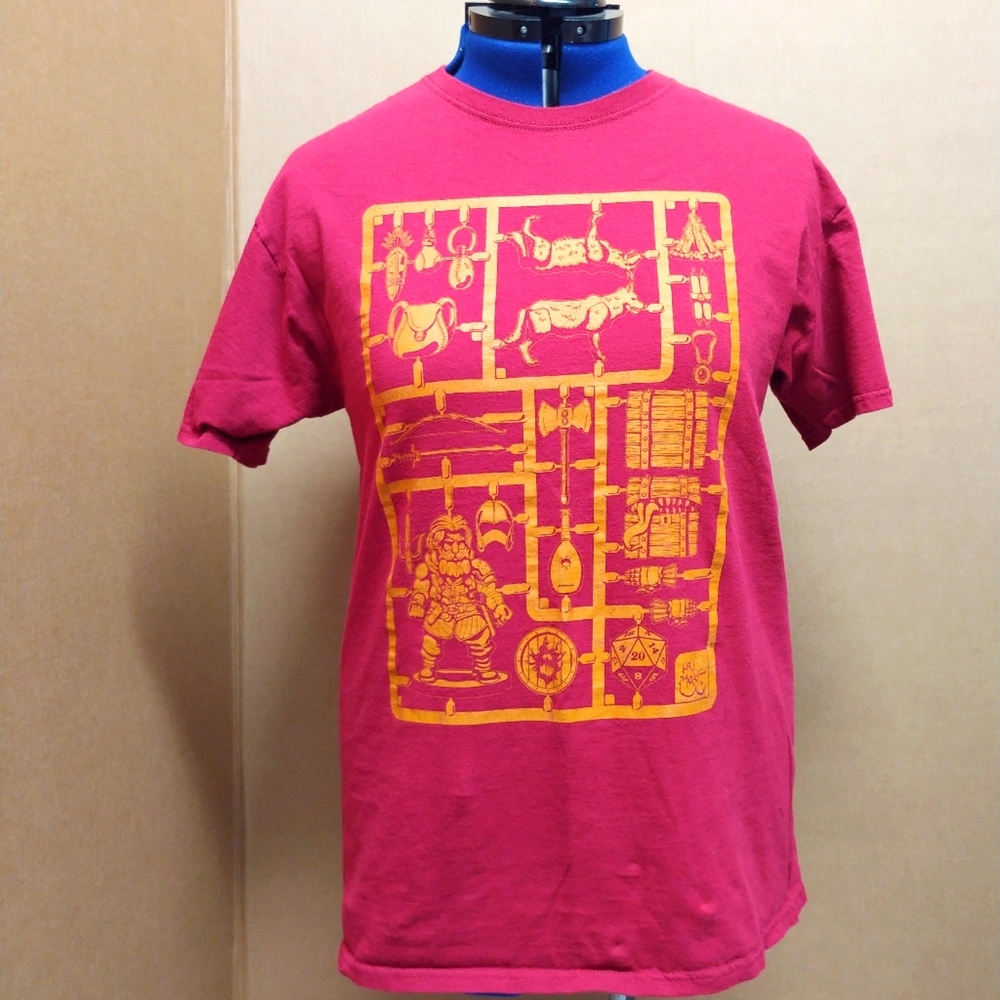 DUNGEONS AND DRAGONS Maroon Unisex LootCrate exclusive t shirt LARGE